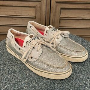 Sperry Top-Sider silver sparkle boat shoes